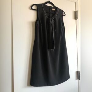 Maison Jules Little Black Bow Front Shift Dress Sz. Small